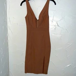 Brown sexy form fitting party dress